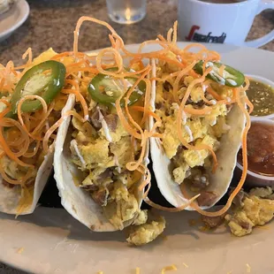 Breakfast Tacos with chicken sausage
