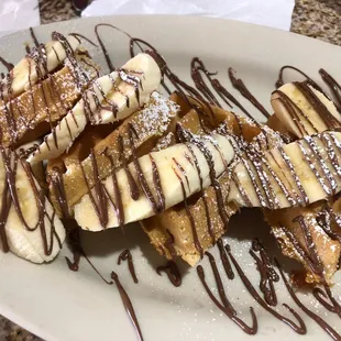 Banana Nutella waffles