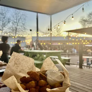 a basket of fried food