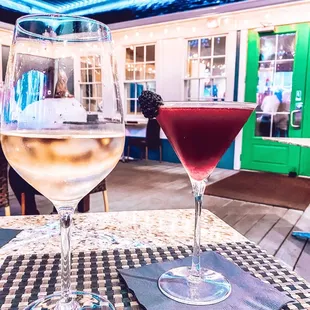 Wine and blackberry cocktail