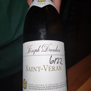 Our amazing waiter Dillon recommended this white burgundy with my halibut entree. I took a pic. To see if I could purchase  back home.