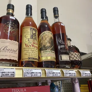 bottles of liquor on a shelf