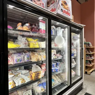 a display of frozen food