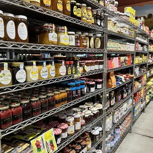 shelves of food and condiments