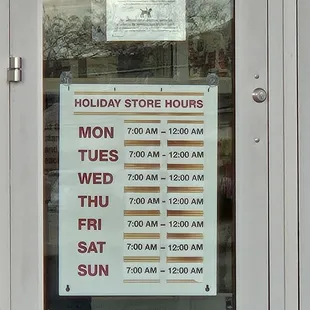 Holiday hours for these next few weeks!