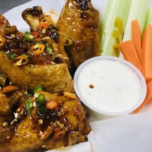 Thai flavor wings with extra "bombs"