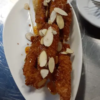 Almond Crusted Chicken Skewers