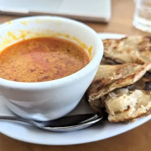 Platha and chicken curry