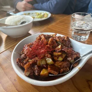 Pork Belly With Mustard Greens