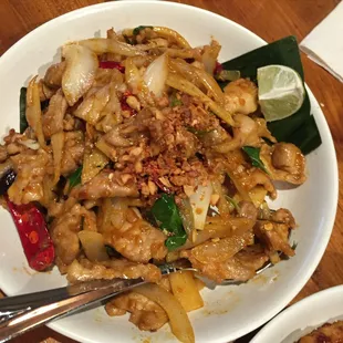 Basil chili pork belly