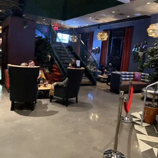 the lobby of a hotel