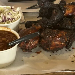 Chicken Drumsticks and Coleslaw/Baked Beans