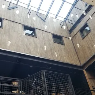 Looking up in atrium (roofed over)