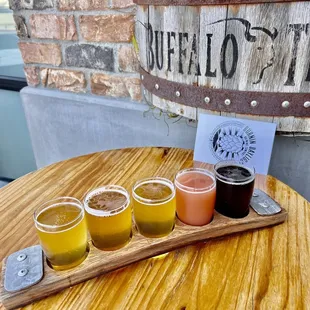a flight of beers