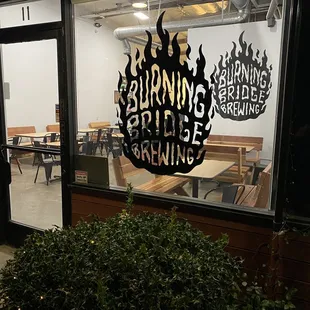 the entrance to the building