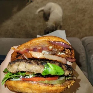 Frankenstein no cheese with fancy pants sauce