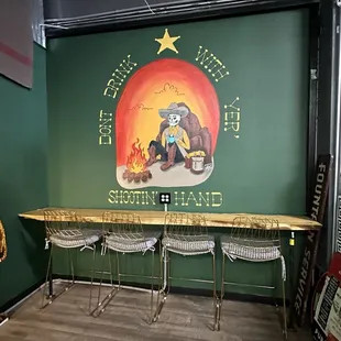 Love the murals in the seating area