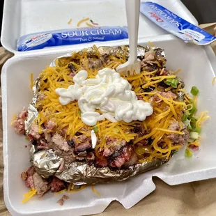 Chopped Beef Loaded Baked Potato