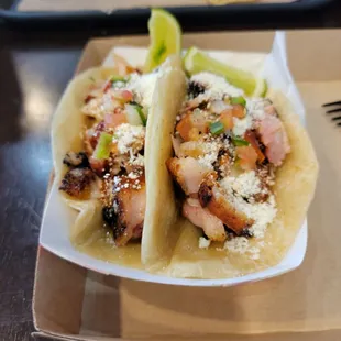 Pork belly burnt end tacos