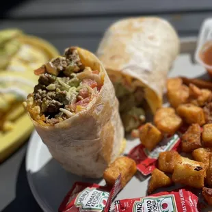 Breakfast Burrito with carne asada 2/2023