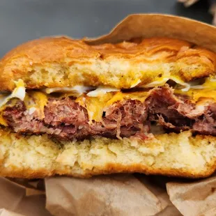 Pastrami Hash breakfast sandwich. High quality, but I didn't care for the flavor.