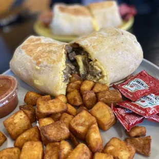 Carne asada Breakfast Burrito