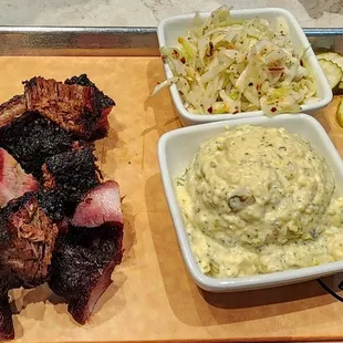 All the Ends platter w/ slaw and potato salad