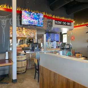 the inside of a restaurant