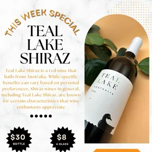 Teal lake Shiraz Wine