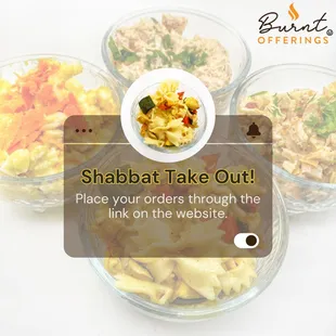 three bowls of food on a table