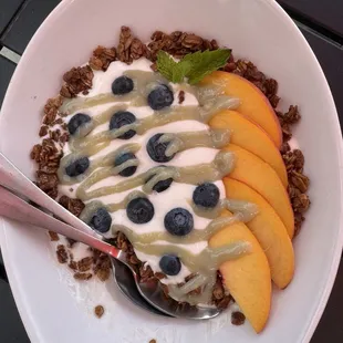 Peach Blueberry and Lemon Curd Granola