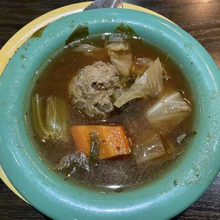 Cup of Albondigas Soup - Delicious all the time.