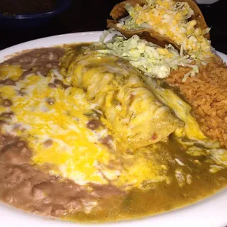 7. One Green Chili Enchilada and Taco Combo