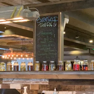 a chalkboard with a menu on it