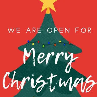Join us for Christmas Day. We are Open