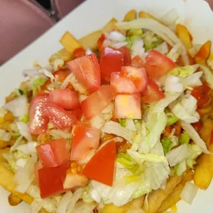Red chile cheese fries