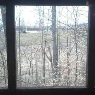 The lodge, from the closest cabin to the lodge.  Some cabins are on the lake instead.