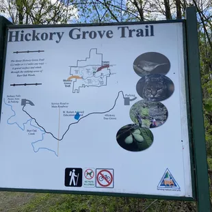Hickory Grove Trail map. Out and back.