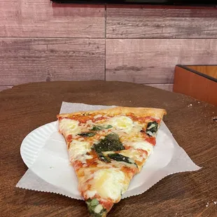 1. Burrata Basil Slice Pizza