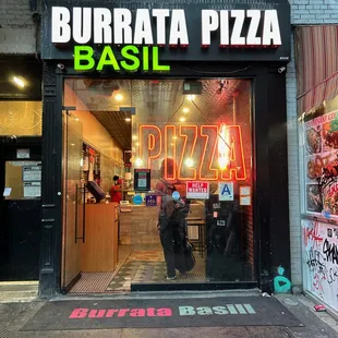 Storefront, with "Basil" in the sign