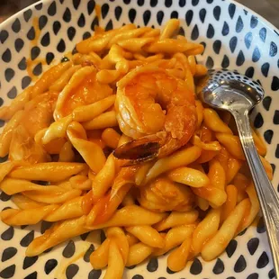 Fusilli with shrimp and crab