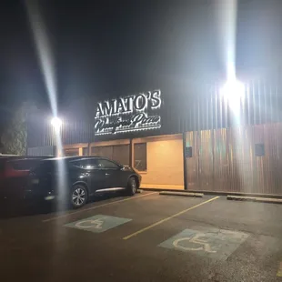 a car parked in front of a building