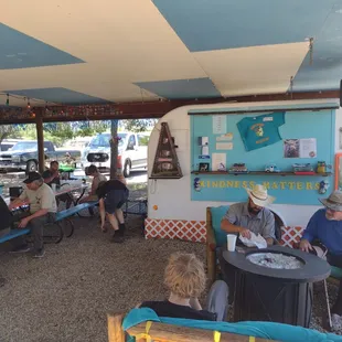 Relax in the outdoor eating area