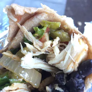 Chicken burrito innards