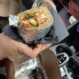 This was a chicken burrito wrapped in a soft tortilla
