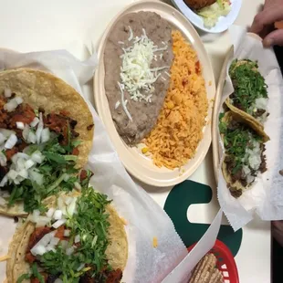 a variety of mexican food