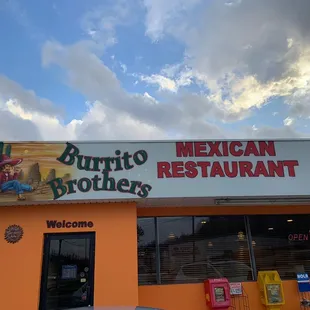 the front of the restaurant