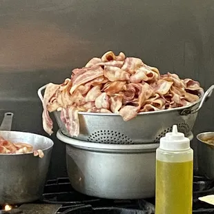 Giant pot of bacon.  That is all.