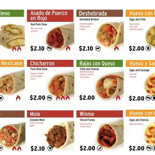 prices of burritos