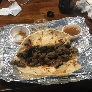 Beef fajita burrito